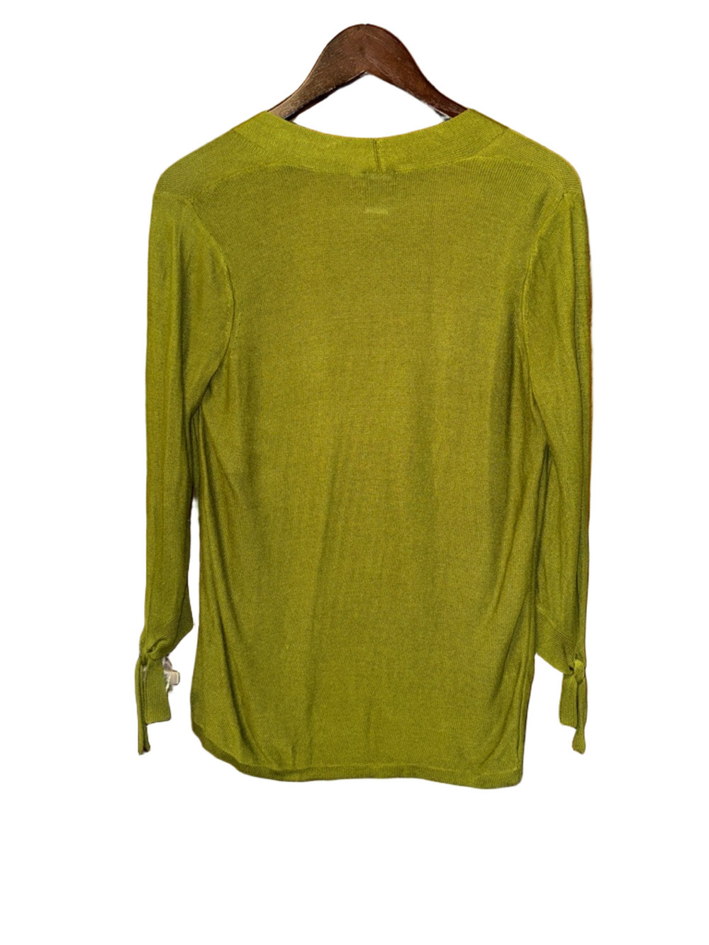 Ann Taylor Olive Green Open-Front Tie-Sleeve Cardigan Sweater Size S Petite - Picture 3 of 3